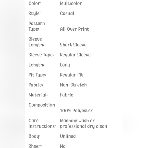 Shein Allover Print Tunic Blouse 3XL - Picture 6 of 6